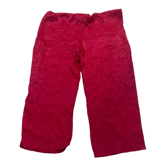 August Silk 100% Silk Vintage Pajama Set Top Bottom Sz 1X Red - Picture 6 of 7